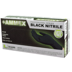 Black Nitrile Barrier Gloves - Large